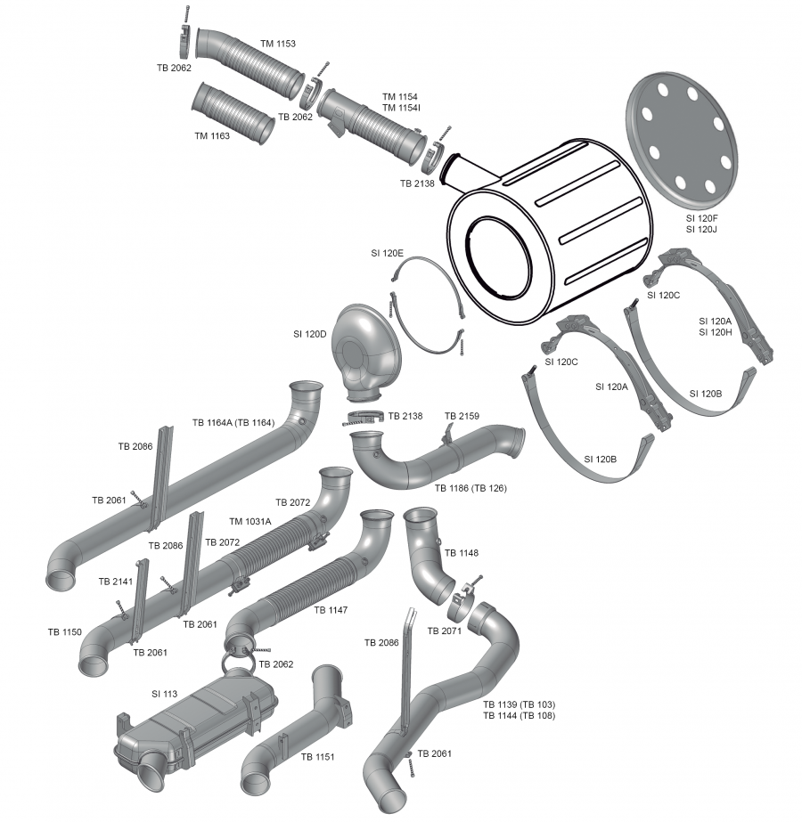 Escapamento SC P/G/R Highline 2012/2018 - Euro 5