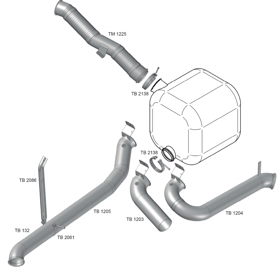 Escapamento SC R 450/510 2018 - Cabine P/G/R - Euro 5