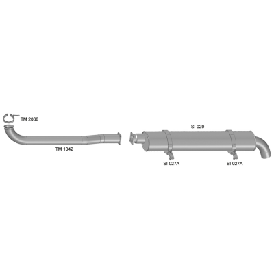 Conjunto Escapamento VW 13.170 / 13.190 / 15.170 / 17.210 2000 em Diante (Cummins)