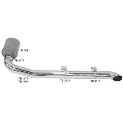 Kit Escapamento Cromado Volvo FH 2015/2017 - 5” com Silencioso - Euro 5 - Lado Esquerdo